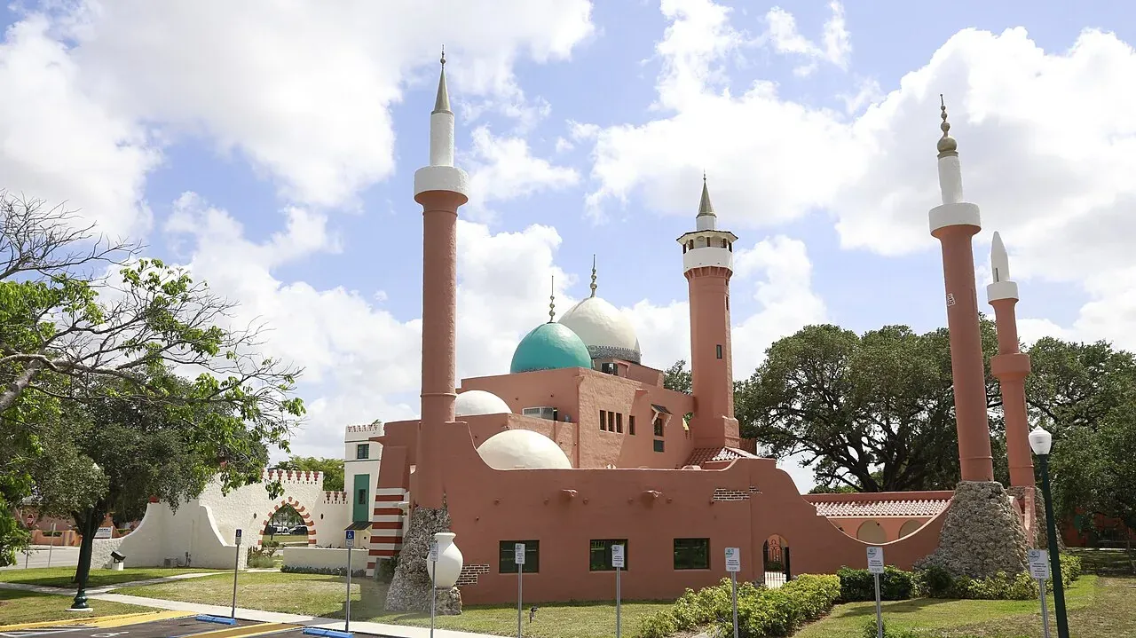 Moorish Revival historic City Hall with domes and minarets, Opa-locka