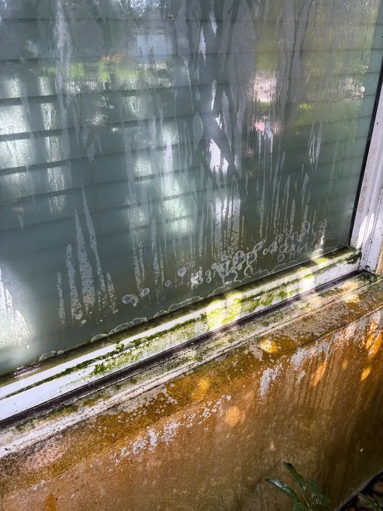Window and frame cleaning, before cleaning