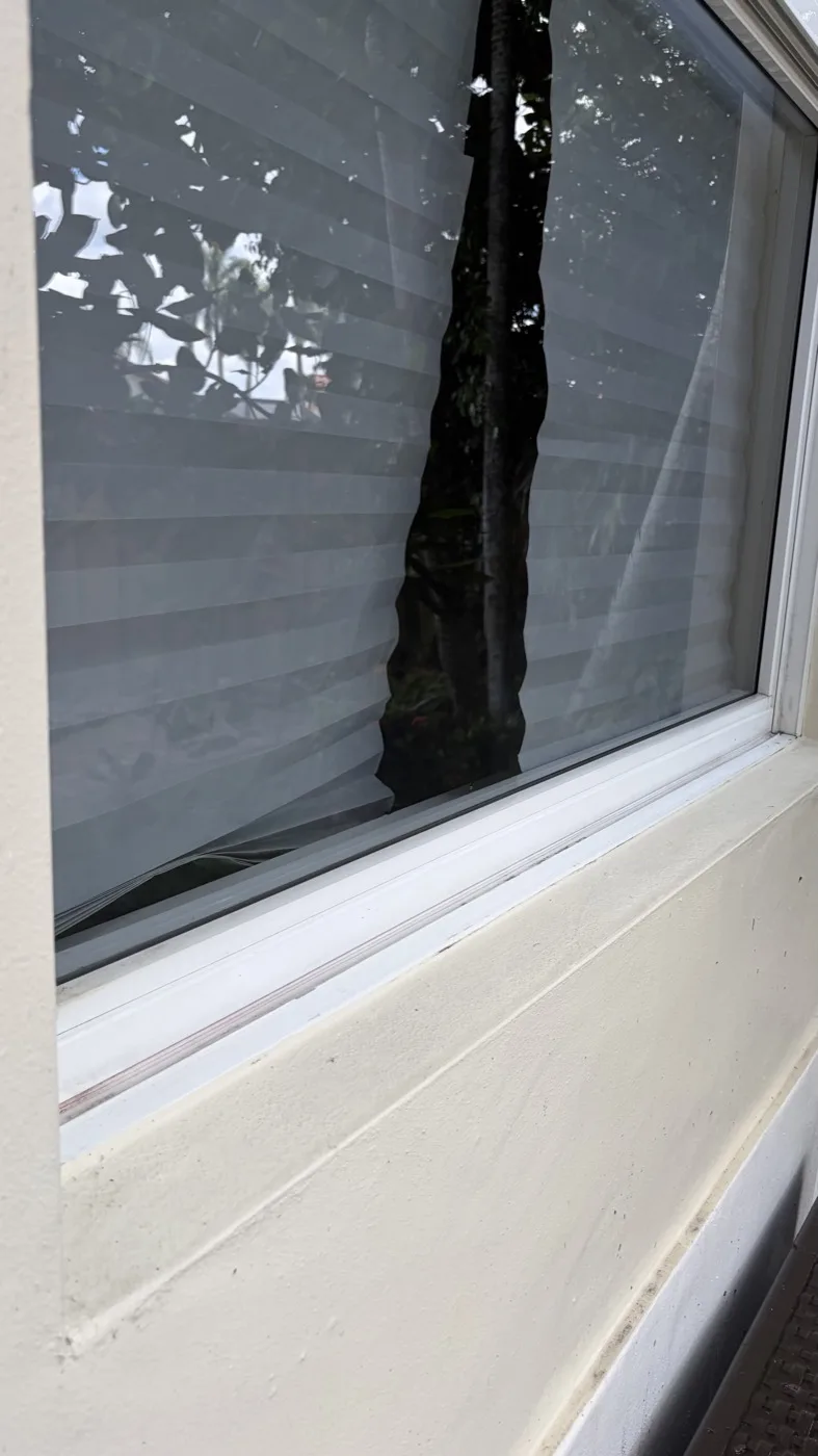 Exterior window sill, after cleaning