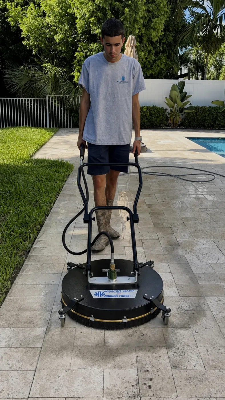 Pressure Washing work on a South Florida property